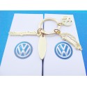 VW Beetle Keychain Set 4 pieces GOLD