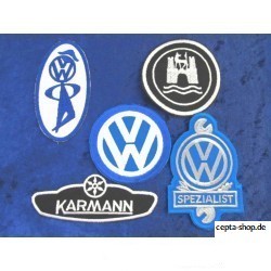 VW Aufnäher Patch  Sticker 5 Stück im Set (Karmann, VW Männchen, Spezialist)
