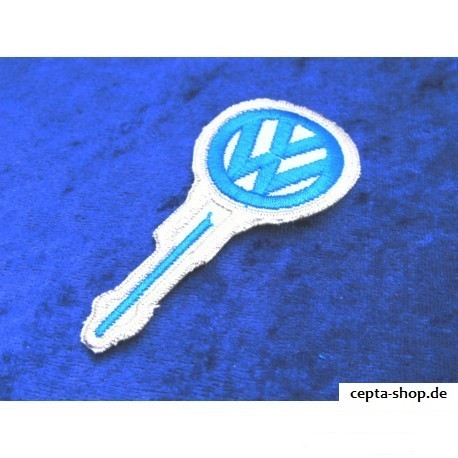 VW "Schlüssel" Aufnäher  Patch  Sticker blau / grausilber