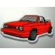 Golf 1 Convertible Sticker/ Patch  + red + only here