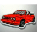 Golf 1 Convertible Sticker/ Patch  + red + only here