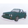 Golf 1 Converible Sticker/ Patch  + green + only here