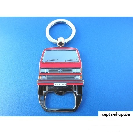 VW T3 Bus Schlüsselanhänger mit Flaschenöffner - blau