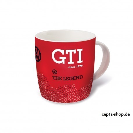 VOLKSWAGEN VW GTI Kaffeetasse 370ml in Geschenkbox - The Legend rot
