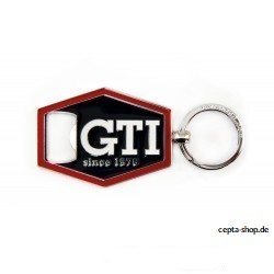 VOLKSWAGEN VW GTI keyring with bottle opener - hexagon / red