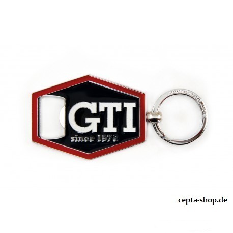VOLKSWAGEN VW GTI keyring with bottle opener - hexagon / red