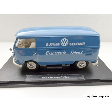 VW T1 bus window Deluxe folding roof blue / white 1:18