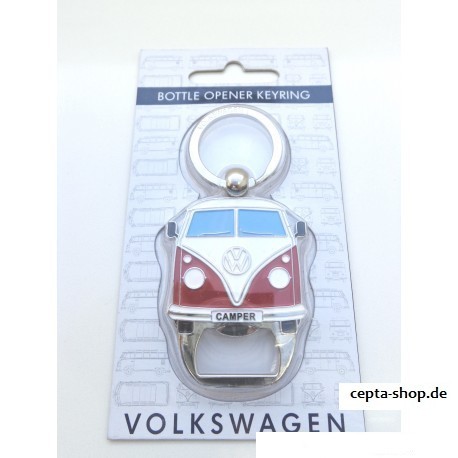 VOLKSWAGEN VW T1 Bus Schlüsselanhänger mit Flaschenöffner - rot