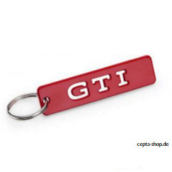 VOLKSWAGEN VW GTI Schlüsselanhänger Schriftzug silber ORIGINAL