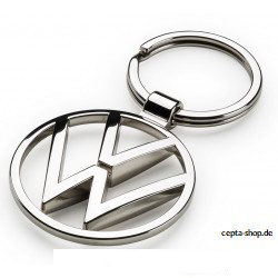 NEW VOLKSWAGEN VW key ring silver round 4 000087010BN original