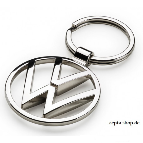 NEW VOLKSWAGEN VW key ring silver round 4 000087010BN original