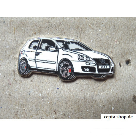 VOLKSWAGEN VW Pin Golf 5 GTI weiss, sehr selten !!