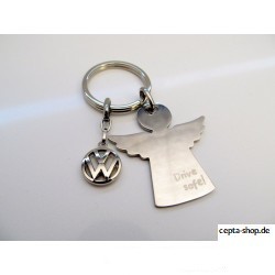 VW angel keychain + Drive Safe
