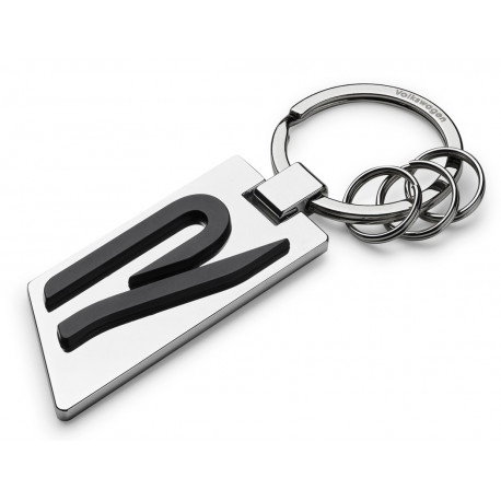 VOLKSWAGEN VW R keychain silver metal Golf Touareg Tiguan 5H6087010