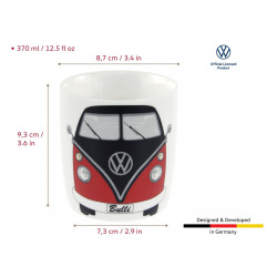 VOLKSWAGEN VW T2 Bus Caffee Mug  370ml IN GIFT BOX  red-black
