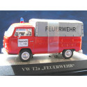 VOLKSWAGEN VW T2a Flatbed Firemen red with gray tarp 1:43