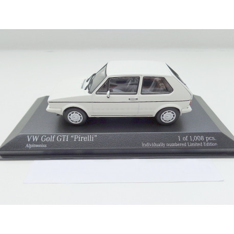 VW Golf 1 GTI Pirelli von Minichamps in 1:43  * weiss *  NEU 400055171