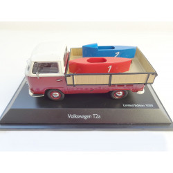 VW T2 a bus Schuco 1:43 + red white + VOLKSWAGEN 450333900