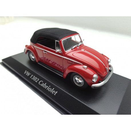 VOLKSWAGEN VW Käfer 1302 Cabrio Modellauto 1:43 Maxi-/Minichamps rot ORIGINAL  940055031