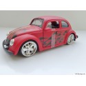 VW Beetle 1959 Custom Chrome Fuchs Wheels flame style matt red 1:24