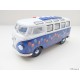 VW T1 Samba Bus with Holland tulips decorative folding roof blue-red-white 1:24