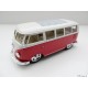 VW T1 Bus sun roof chrome wheels Lowrider red 1:24