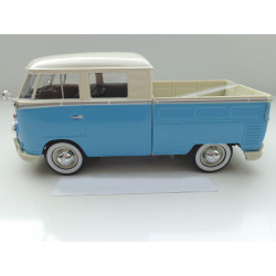 VOLKSWAGEN VW T1 Bus double cabin blue/white Motormax 1:24 79343 NEW