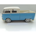 VOLKSWAGEN VW T1 Bus double cabin blue/white Motormax 1:24 79343 NEW