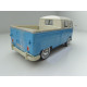 VOLKSWAGEN VW T1 Bus Modellauto Doka hellblau/weiss Motormax 1:24 79343 NEU