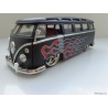 VOLKSWAGEN VW T1 Bus Samba chrome wheels Lowrider flames black matt 1:24