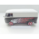 VOLKSWAGEN VW T1 Bus Transporter black white flames Motormax 1:24 79566 NEW