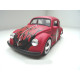 VOLKSWAGEN VW Beetle by JADA in 1:24 mat red, whitewall tires, flames 91697