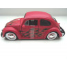 VOLKSWAGEN VW Beetle by JADA in 1:24 mat red, whitewall tires, flames 91697