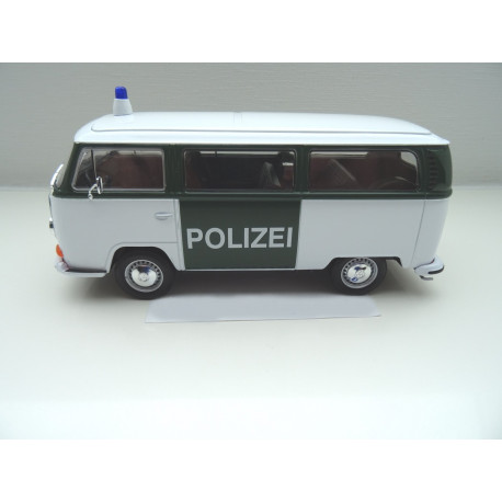 VOLKSWAGEN VW T2 Bus Police 1:24 Welly New 22472GP-W