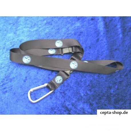 VW lanyard with carabiner black ORIGINAL