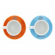 VOLKSWAGEN VW Beetle espresso cups set of 2 100ml front / orange & blue