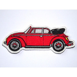 Aufnäher / Sticker / Patch für VW Käfer Cabrio rot