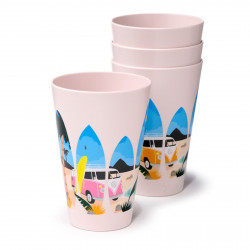 Volkswagen VW T1 Bulli Waves set of 4 picnic cups RPET 450ml