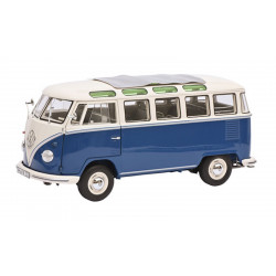 VOLKSWAGEN VW T1 b Bus Samba modelcar blue white Schuco 1:18 450046900 NEW