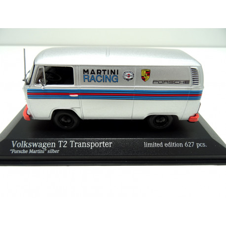 VOLKSWAGEN VW T2 b Bus Porsche Martini Minichamps 1:43 silber 943053066