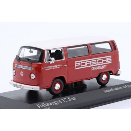 VOLKSWAGEN VW T2 b Bus Porsche Minichamps 1:43 red 943053004