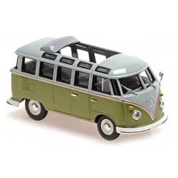 VOLKSWAGEN VW T1 Bus Samba model car green/gray Maxichamps 1:43 940052300