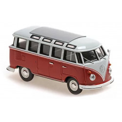 VOLKSWAGEN VW T1 Bus Samba model car red/gray Maxichamps 1:43 940052301