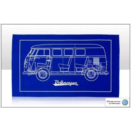 VOLKSWAGEN VW Geschirrtuch T1 blau  - DAS ORIGINAL T1, T2, T3, T4, T5
