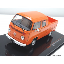 VOLKSWAGEN VW T2 b Bus Doka Modellauto IXO orange 1:43 CLC598N.22