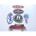 + 6er Set Aufnäher/Patch Superdubs, Aircoold, Schlüssel, 1303, Hupe, KD Mann