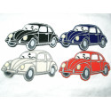 + VOLKSWAGEN VW Käfer Aufnäher / Sticker / Patch Front links  4er Set  NUR HIER