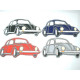 + VOLKSWAGEN VW Käfer Aufnäher / Sticker / Patch Front rechts  4er Set  NUR HIER