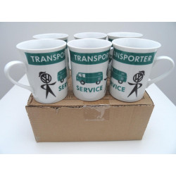 + 6 x VOLKSWAGEN VW Mug Cup Coffee Mug SERVICE Transporter Genuine NEW