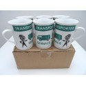 + 6 x VOLKSWAGEN VW Tasse Becher Kaffeetasse SERVICE Transporter original NEU
